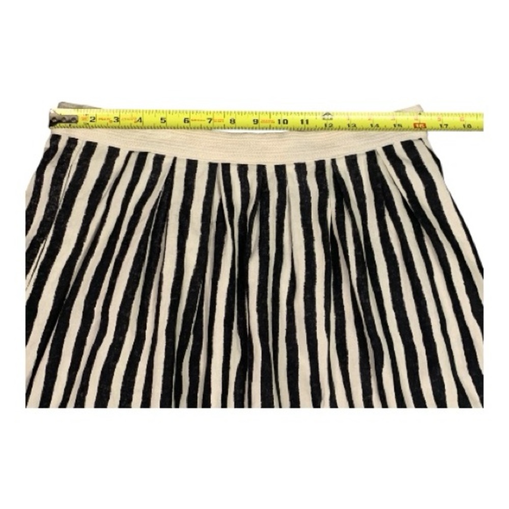 Loft Beige Black Striped Midi Skirt Linen Cotton Blend Scandi Minimalist Size 10 - Picture 6 of 9